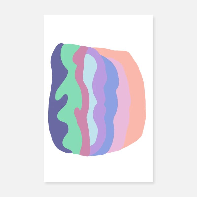 Pastel Wave Layers Poster 8" x 12" (20x30 cm)