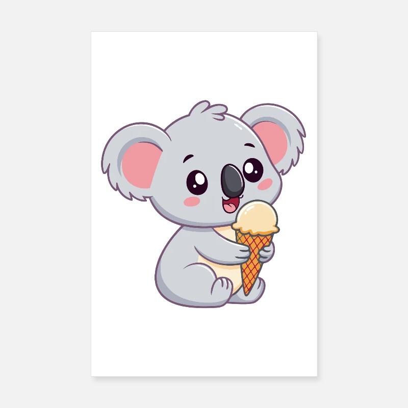 Gourmet-Koala mit Eis Poster 20x30 cm