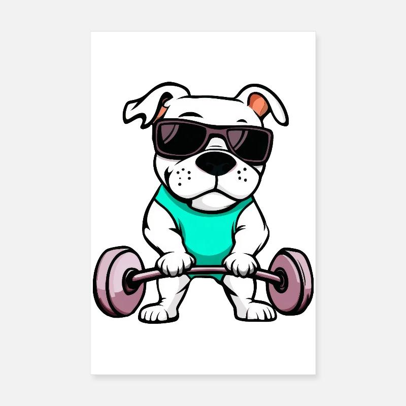 Fitness Hunde Poster 20x30 cm