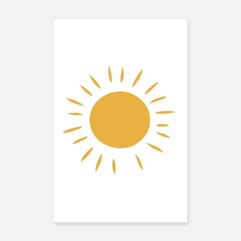 Warm Minimalist Sun Poster 8" x 12" (20x30 cm)
