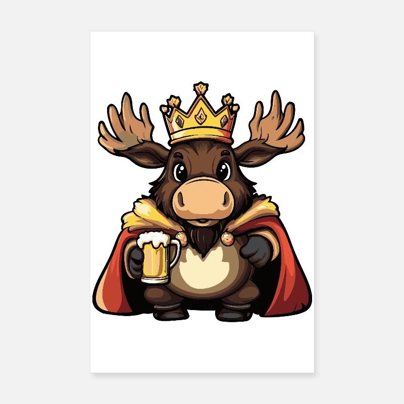 Moose Beer King Poster 8" x 12" (20x30 cm)