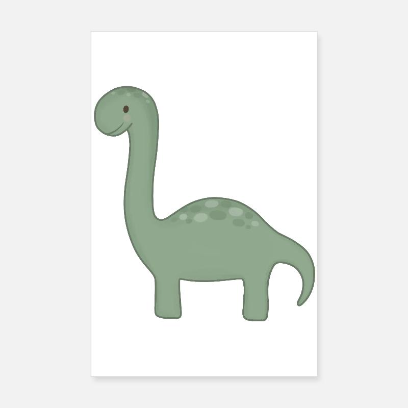 Dessin animé du Dino Vert Poster 20 x 30 cm