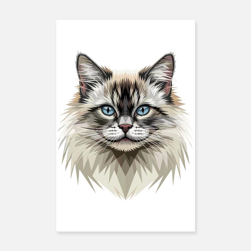 Chat Birman Chat Birman Sacré Chat Birman Mignons Chats Birman Poster 20 x 30 cm