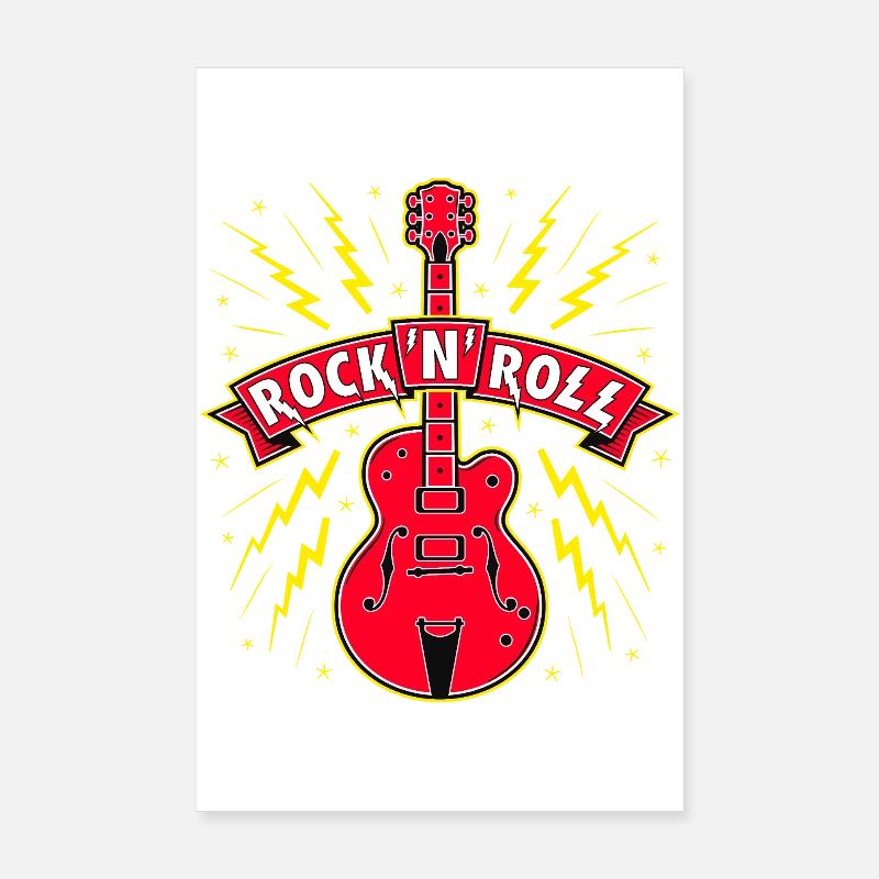 Guitar Rock 'N' Roll Banner Poster 20x30 cm
