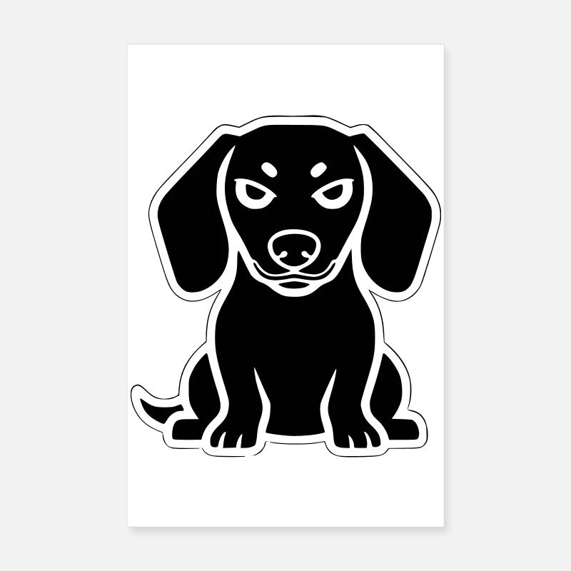 Dackel Hund Sticker Icon Poster 20x30 cm