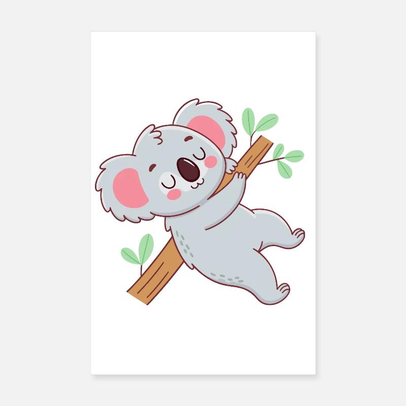Cuddly koala on branch Poster 8" x 12" (20x30 cm)