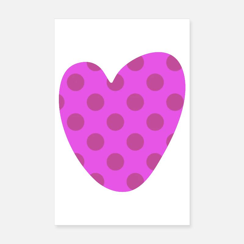 Heart Dots Dots Pattern Love Love Joie de vivre Poster 8" x 12" (20x30 cm)