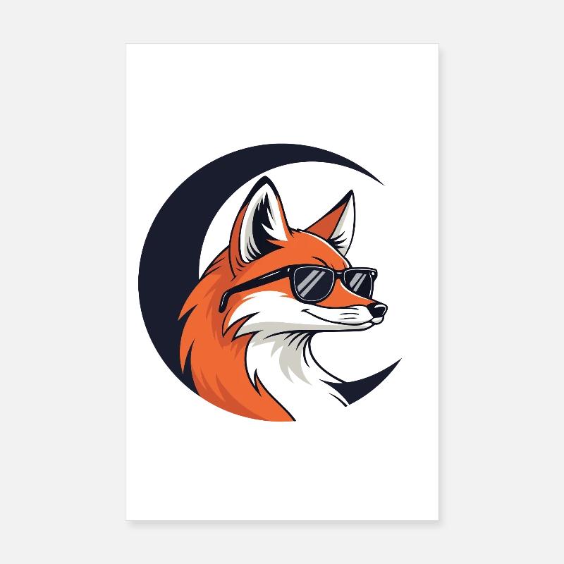 Lunar Fox mit Sonnenbrille Poster 20x30 cm