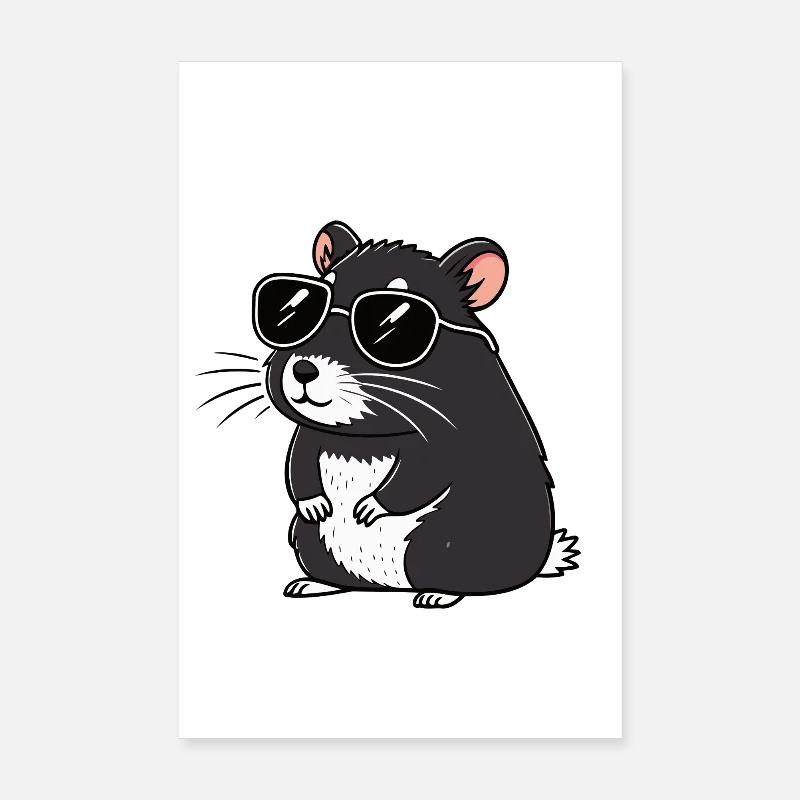 Hmster-chic dunkle Brille Poster 20x30 cm