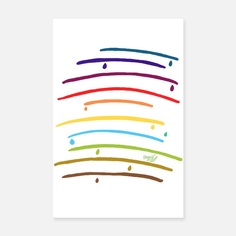 Rainbow arches with drops Poster 8" x 12" (20x30 cm)