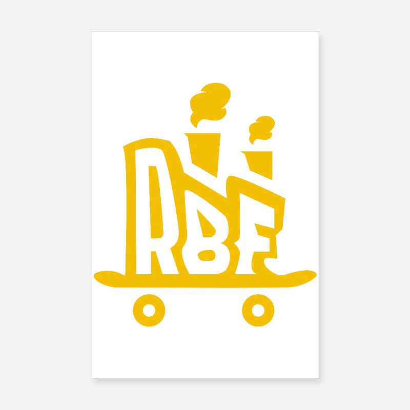 Rolling Board Factory Logo Yellow Poster 8" x 12" (20x30 cm)