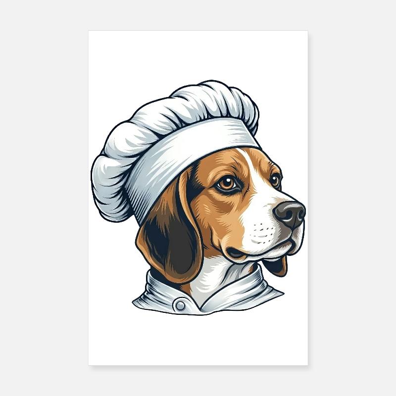 Beagle Koch – Lustiger Hunde Küchenchef Poster 20x30 cm