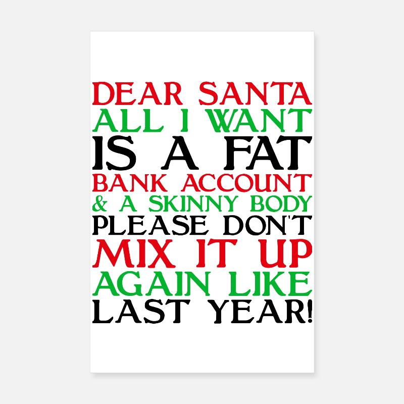Lieber Weihnachtsmann Poster 20x30 cm