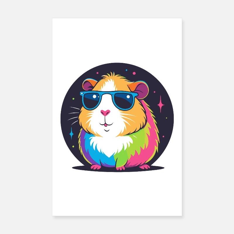 Regenbogenhamster-Sonnenbrille Poster 20x30 cm
