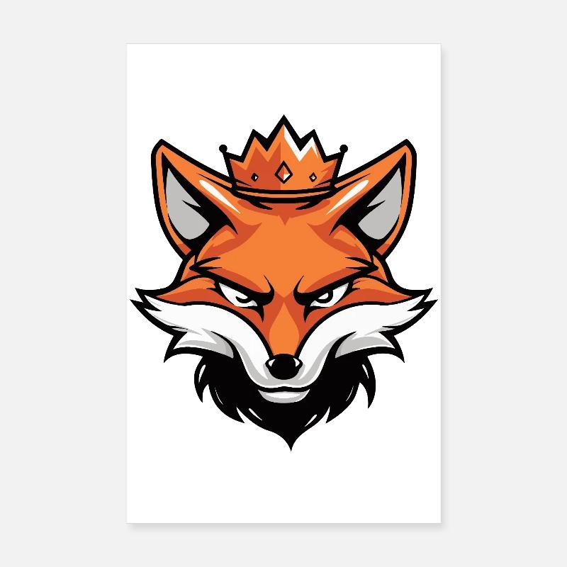 Fox Head Crown Poster 8" x 12" (20x30 cm)