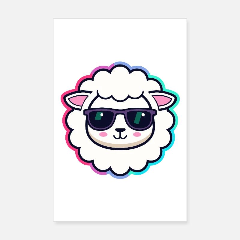 Schaf-Hipster-Brille Poster 20x30 cm