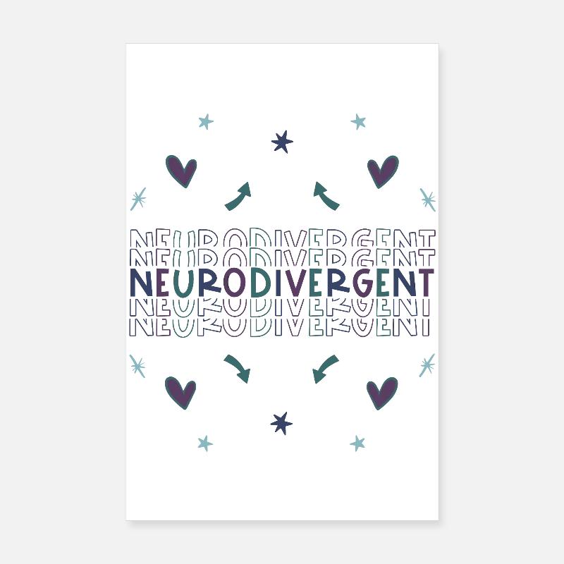 Neurodivergent - Autism Adhd Autismus Adhs Poster 20x30 cm