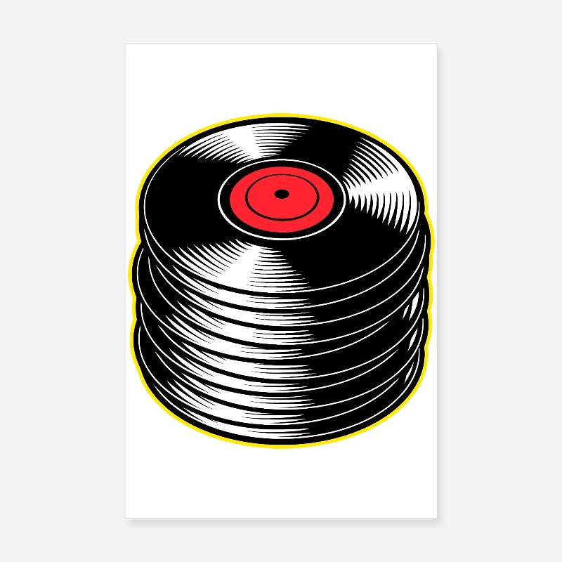 Vinyl Albums Stack Poster 8" x 12" (20x30 cm)