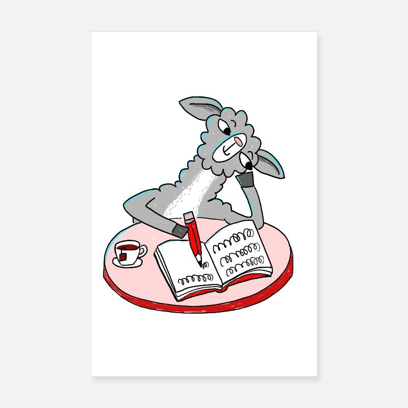 Lama writes diary Poster 8" x 12" (20x30 cm)