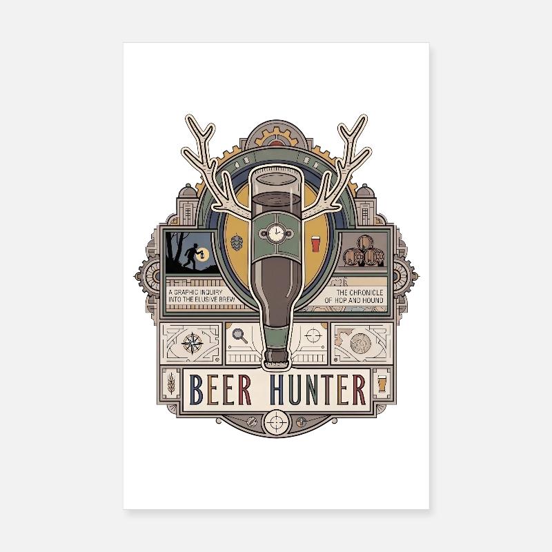 Beer Hunter Quest Crest Poster 8" x 12" (20x30 cm)