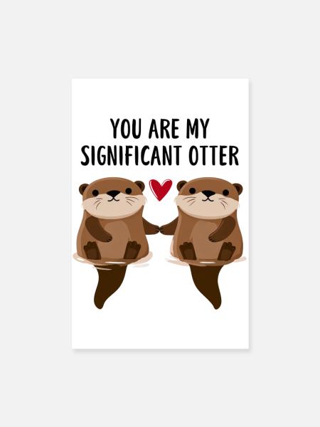 Otterliebe im Doppelpack - Poster 20x30 cm - Weiß