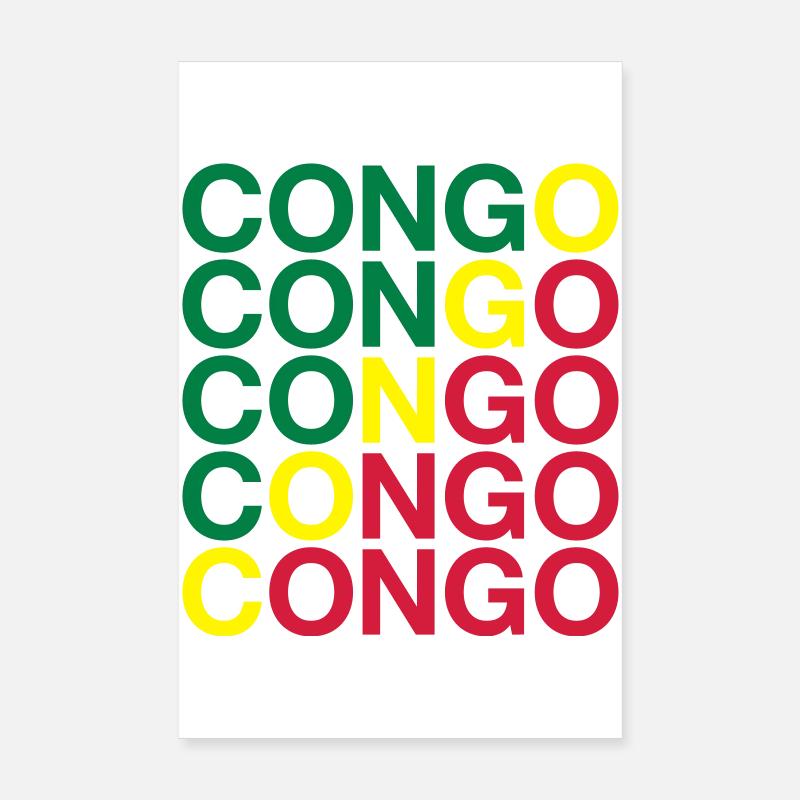 CONGO Flagge Kongo Poster 20x30 cm
