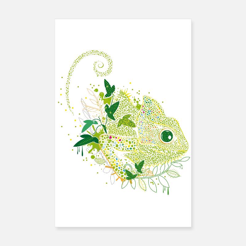 wunderschönes Chamäleon Graffiti Poster 20x30 cm