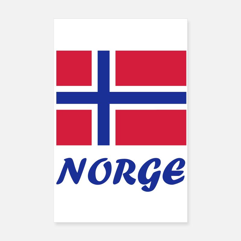Drapeau norvégien Poster 20 x 30 cm