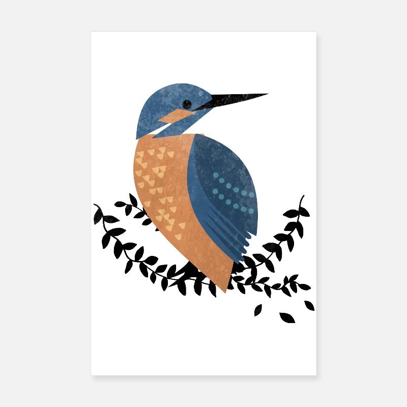 Eisvogel - Poster 20x30 cm - Weiß