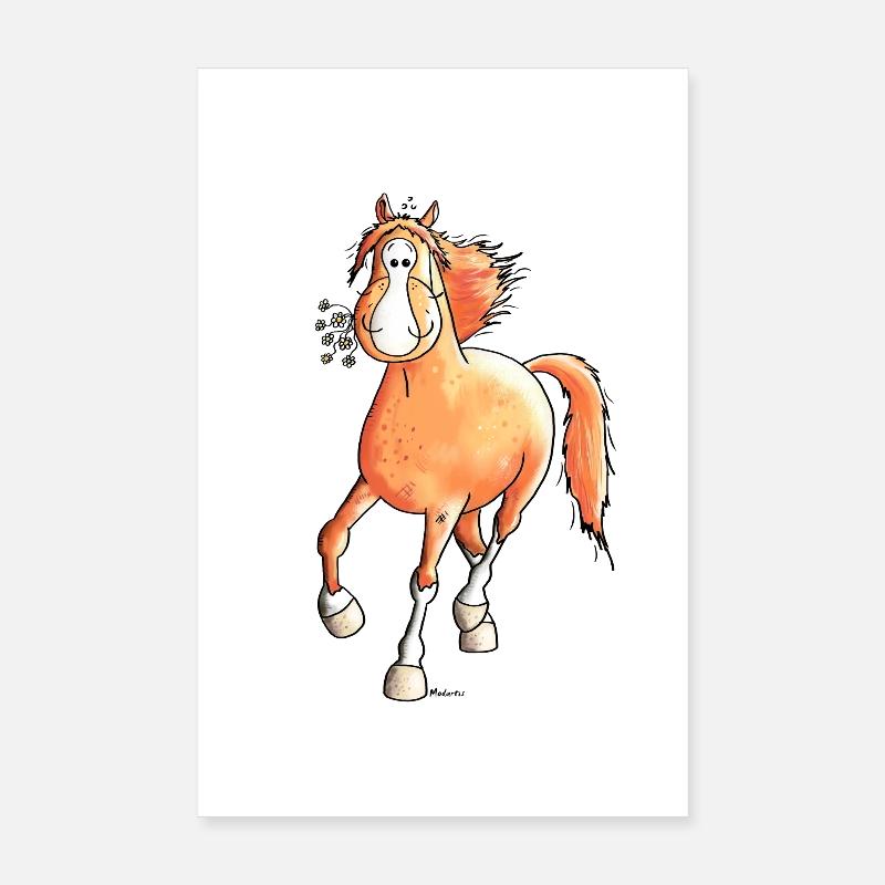 Niedliches Pferd - Pferde - Poster 20x30 cm - Weiß