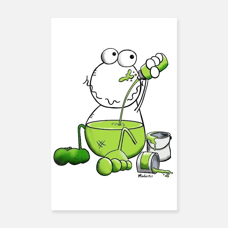 Farbfrosch - Frosch - Poster 20x30 cm - Weiß