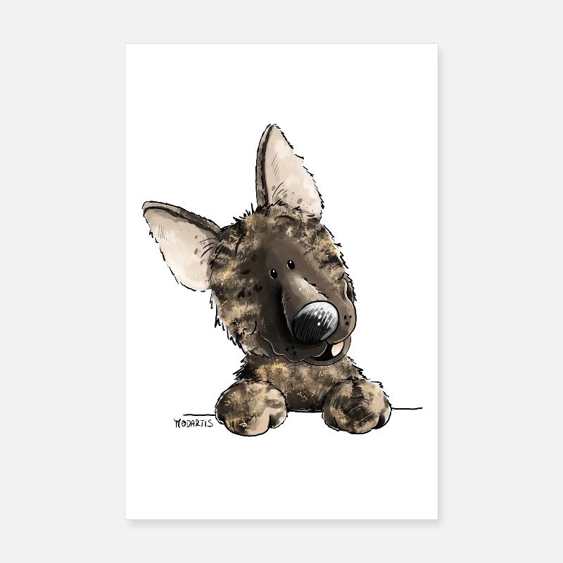 Funny Dutch Sheepdog I Comic Dog Poster 8" x 12" (20x30 cm)