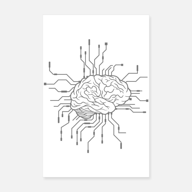 Electronic brain design Poster 8" x 12" (20x30 cm)