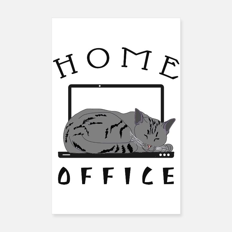 Chat relaxant dans le bureau à domicile Poster 20 x 30 cm