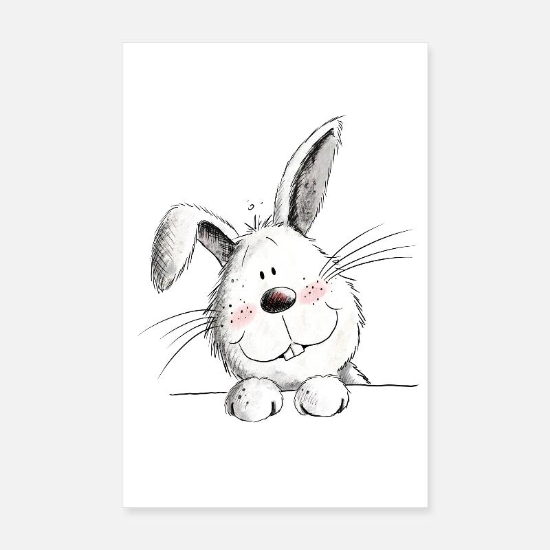 Lapin drôle I lapin motif lapin Poster 20 x 30 cm