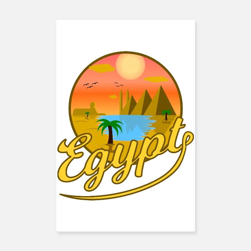 Egypt Pyramides Le Caire Vacances l’Egypte Idée cadeau - Poster 20 x 30 cm - blanc