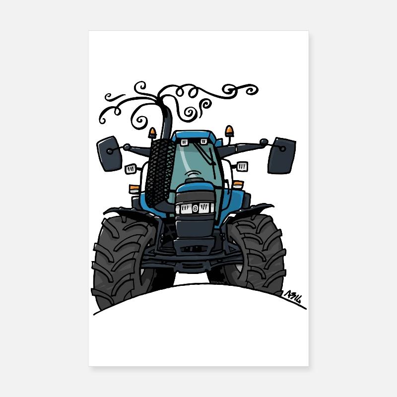 0503 BlueTractor TM115 Poster 20x30 cm