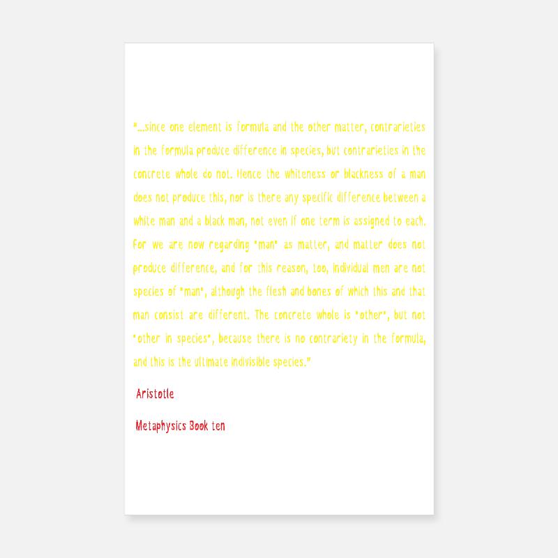 Aristotle Metaphysics Book ten - Poster 8" x 12" (20x30 cm) - white