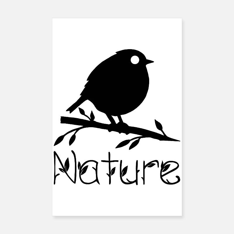 La nature se réveille (noir) Poster 20 x 30 cm