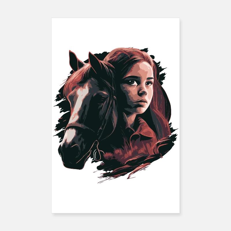 Pferdemädchen Poster 20x30 cm