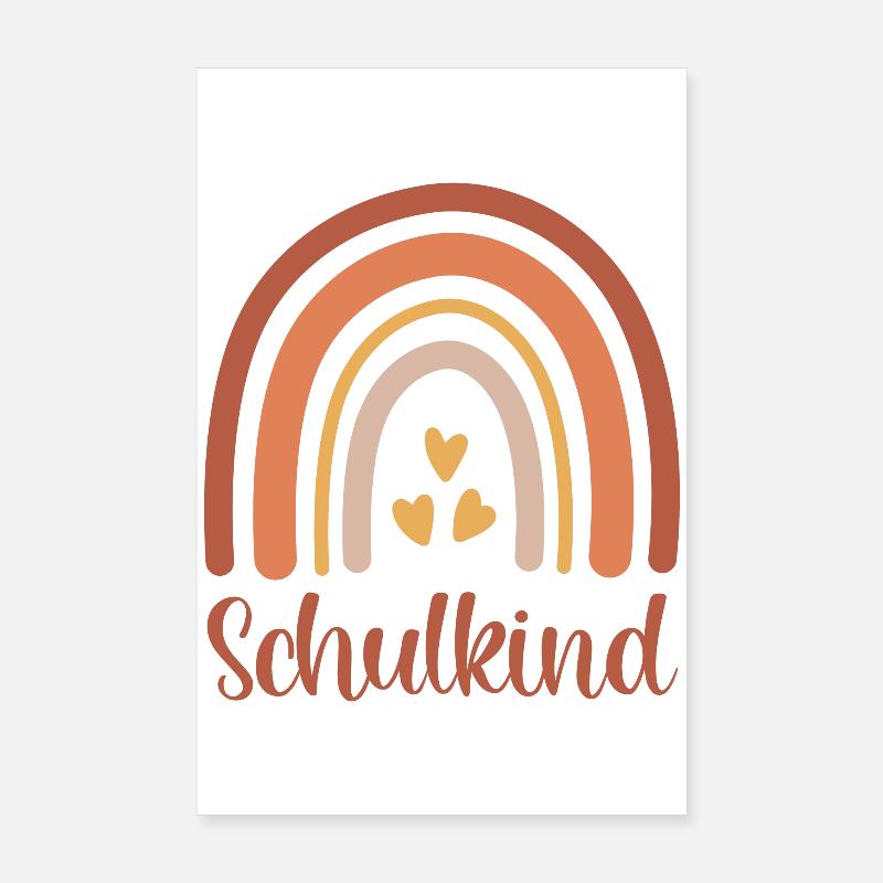 Schulkind Regenbogen Schulanfang Einschulung 2026 Poster 20x30 cm