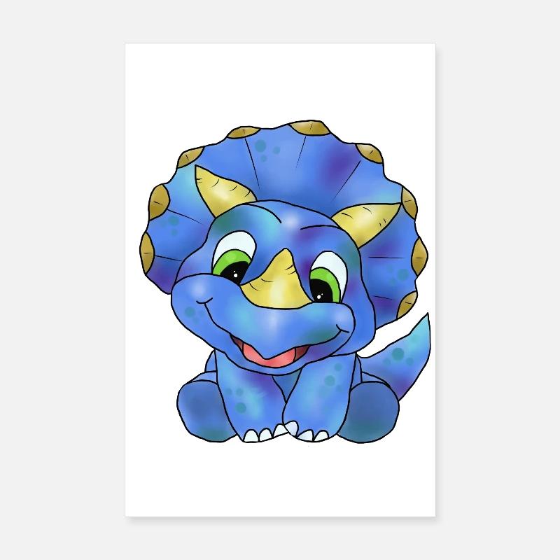 freundlicher Dino - Poster 20x30 cm - Weiß