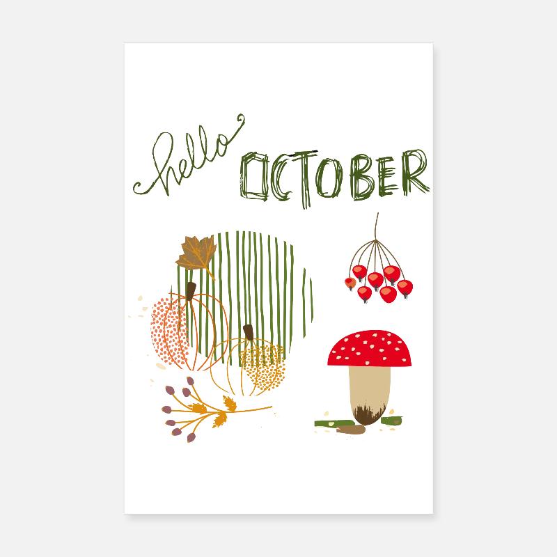 Octobre Automne Poster 20 x 30 cm