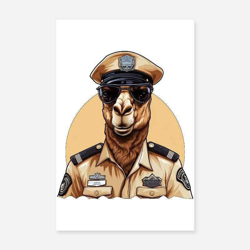 Kamel Polizist Poster 20x30 cm