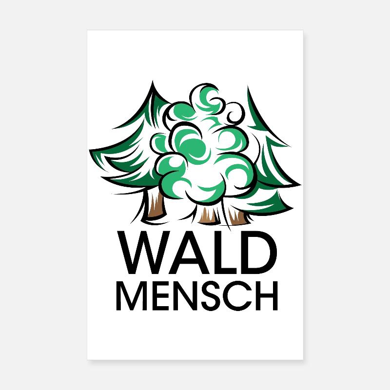 Logo d’arbres d’homme de forêt icône de logo de forêts de forêt Poster 20 x 30 cm