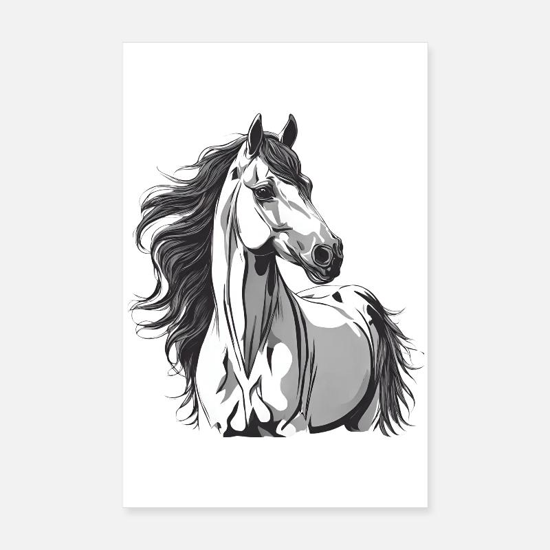 Pferd, Pferdefächer, Reiten Poster 20x30 cm