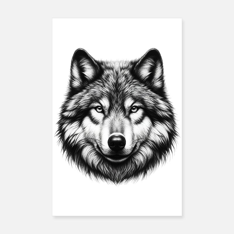Wolf - Poster 8" x 12" (20x30 cm) - white