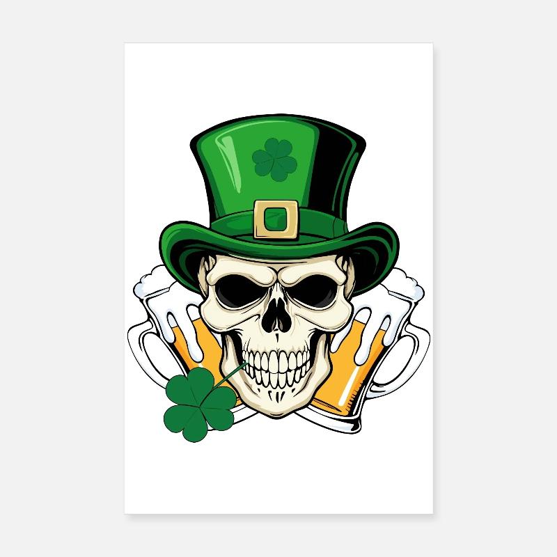 Crâne San Patrick Day Poster 20 x 30 cm