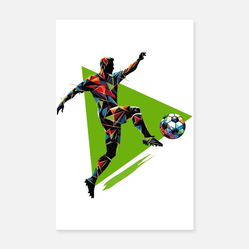 dynamic soccer player playing soccer Poster 8" x 12" (20x30 cm)