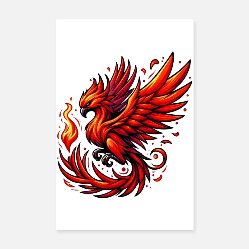 Roter Phönix Poster 20x30 cm